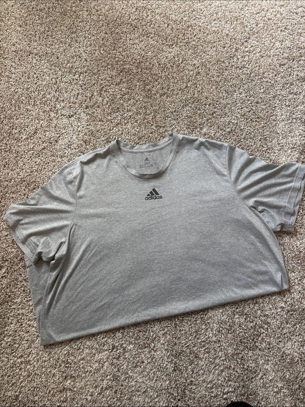 Men’s Big and Tall adidas Light Gray Short Sleeve Athletic Tee